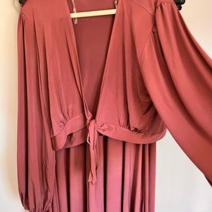 Wine 2 piece skirt wrap blouse combo, NWOT 3xl